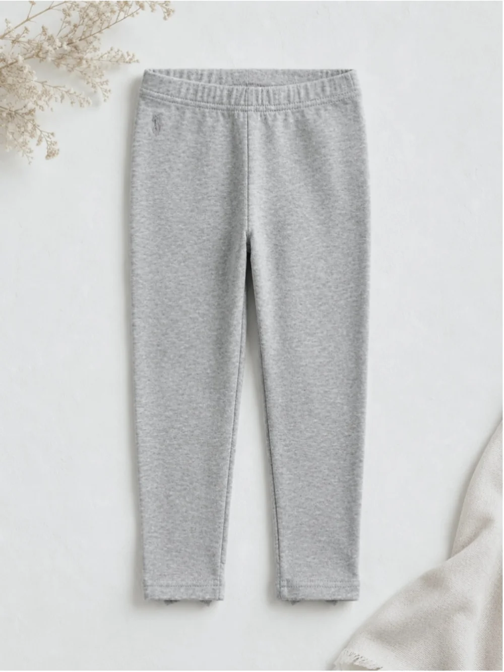 Ralph Lauren Baby Girl Bow-Back Jersey Leggings – Heather Gray – Size 9M